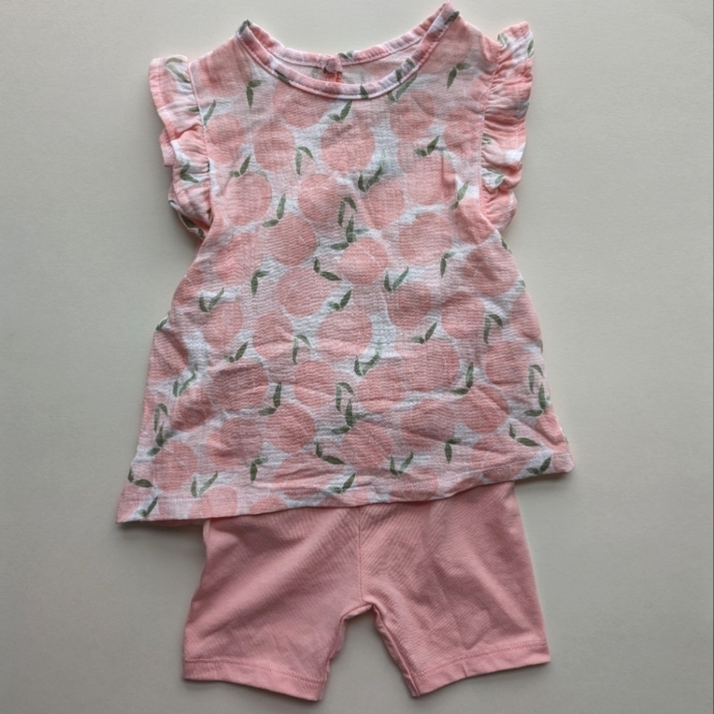 Sterling Baby Ruffle Top Sleeveless Elastic Waist Pant 2 Piece Set Pink Whi- 24m